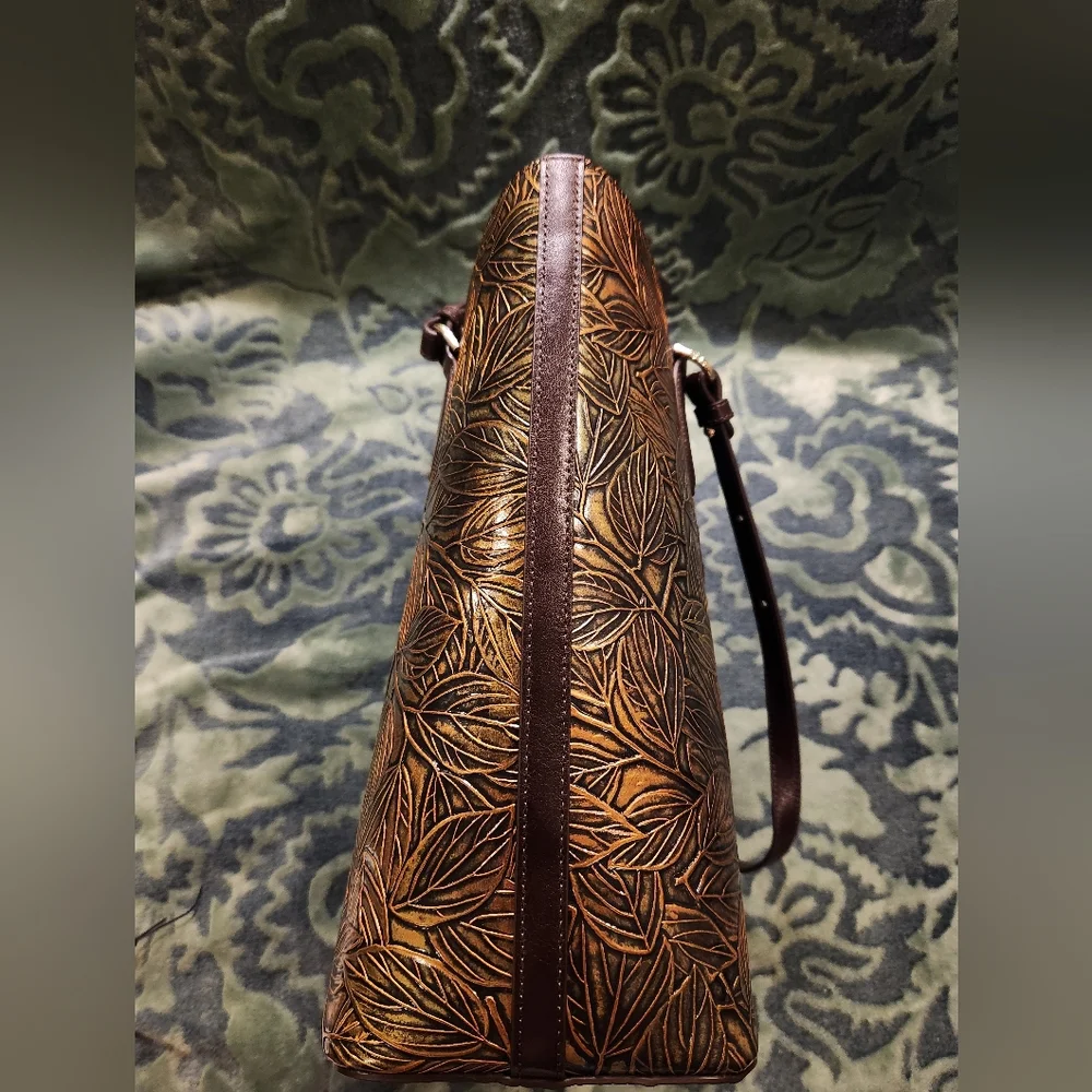 Brahmin Ellen Pesto Edgewood Embossed Leather Tote- NWOT